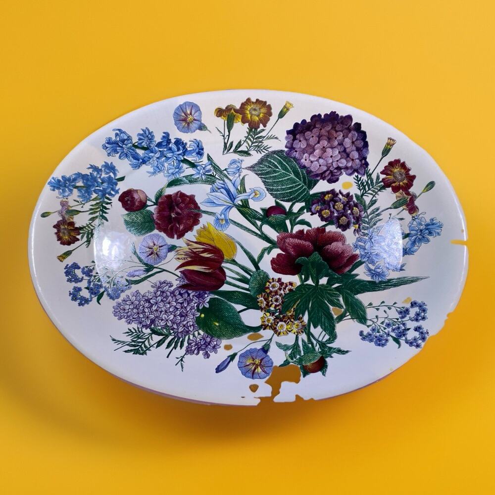 R.B. Bernarda Portugal Serving Platter 16"x12" Floral Hydrangea Tulip Flower